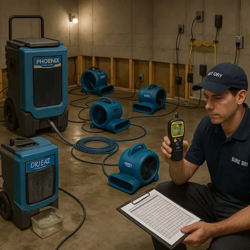 Structural Drying and Dehumidification process in Fresno, TX